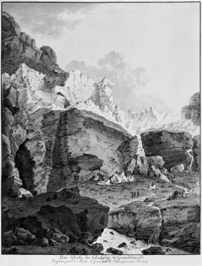 Ghiacciai di Grindelwald, inciso da Mathias Pfenninger (1739-1813) da Johann Ludwig Aberli